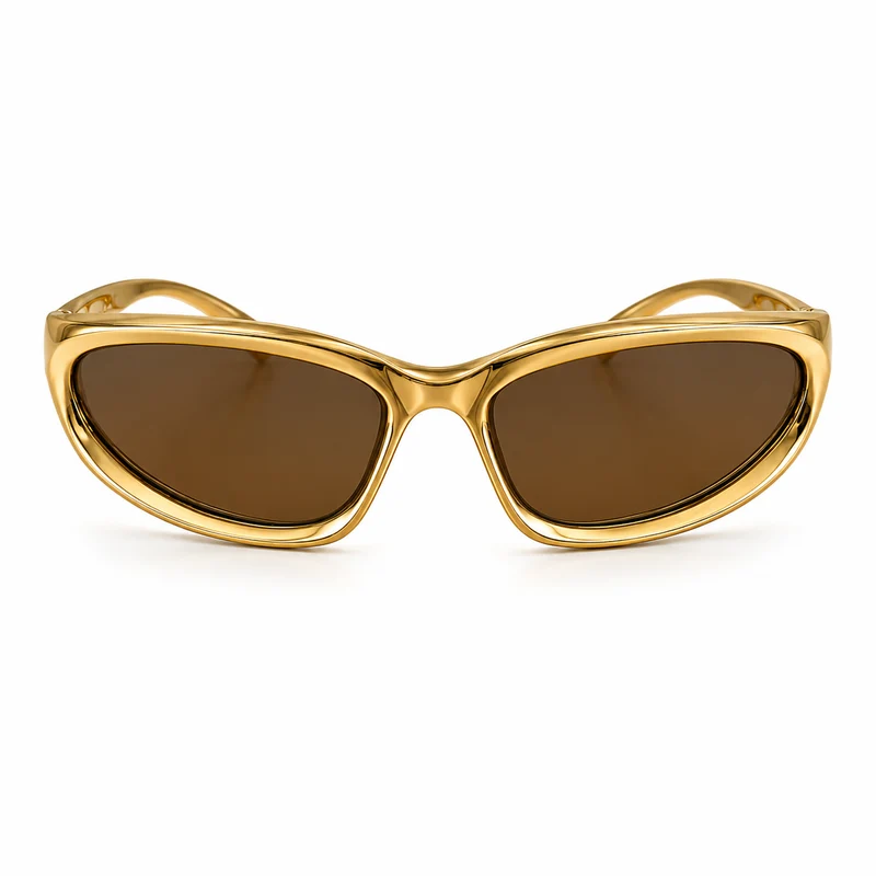 Partybril Sportief Metallic Goud
