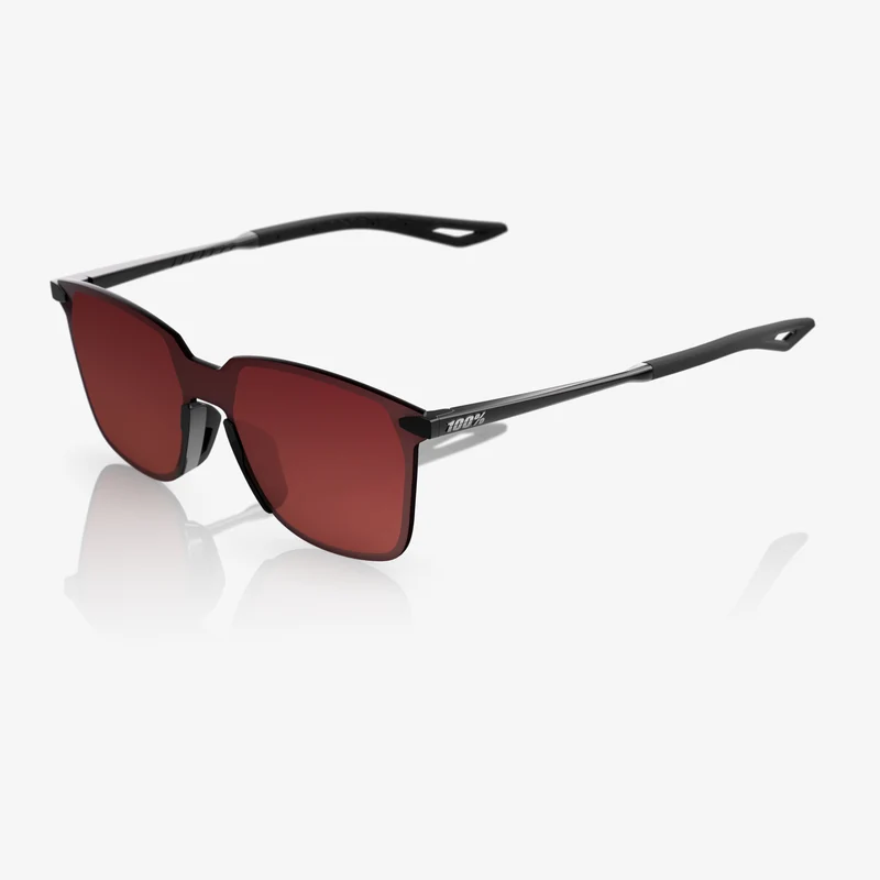 LEGERE SQUARE Polished Black Brown/Red Gradient Lens