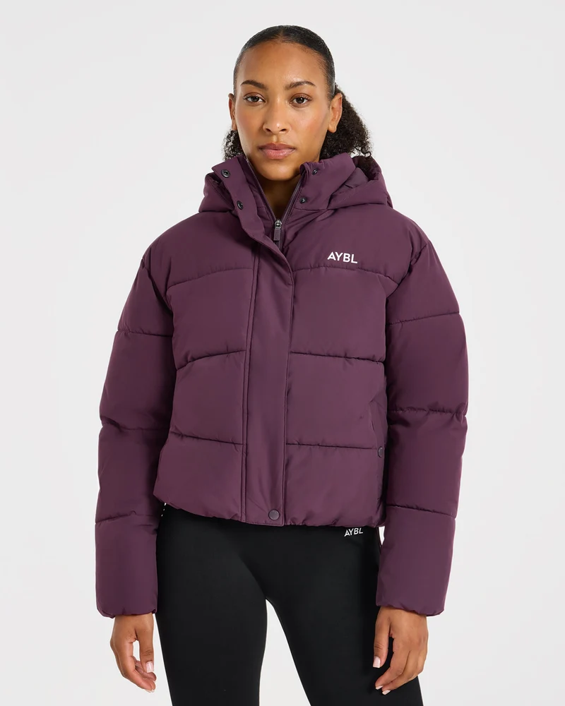 Signature Puffer Coat - Plum