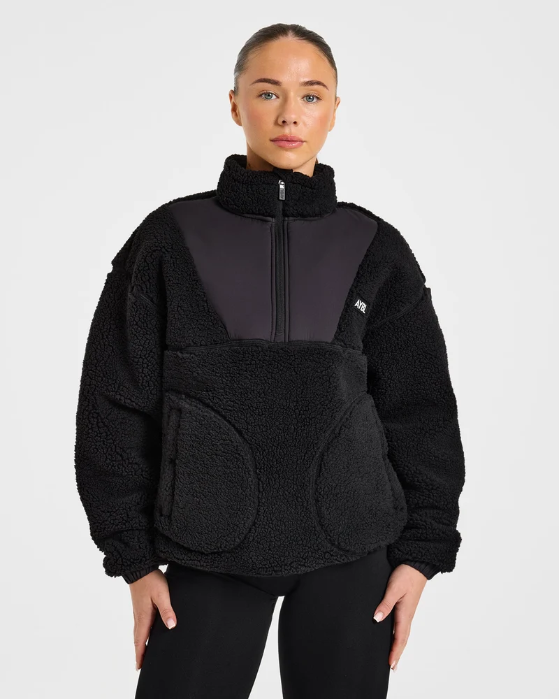 Signature 1/4 Zip Fleece Pullover - Zwart