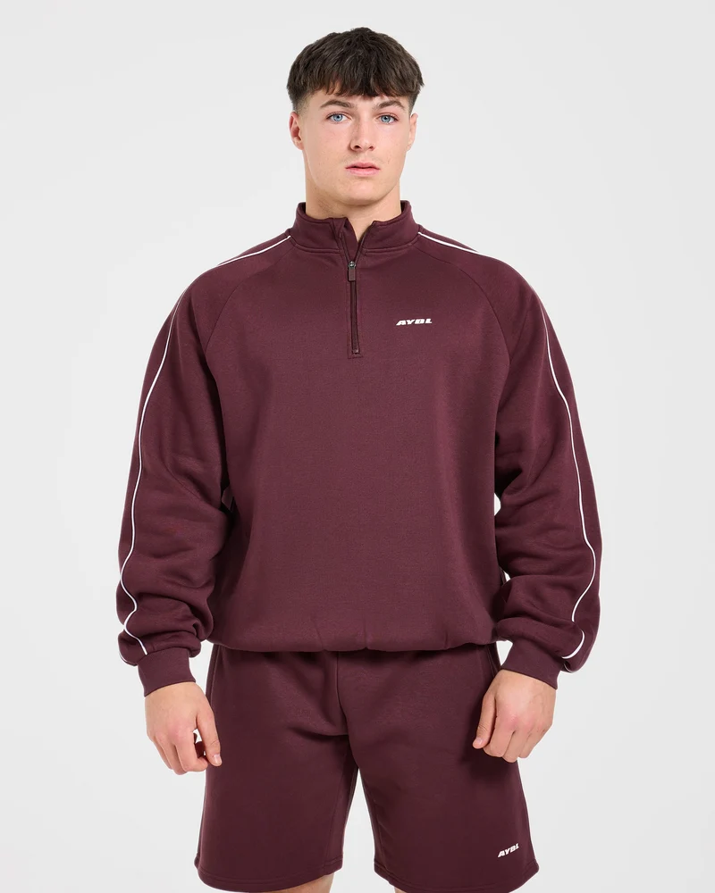 Restore Oversized 1/4 Zip Pullover - Dusty Plum