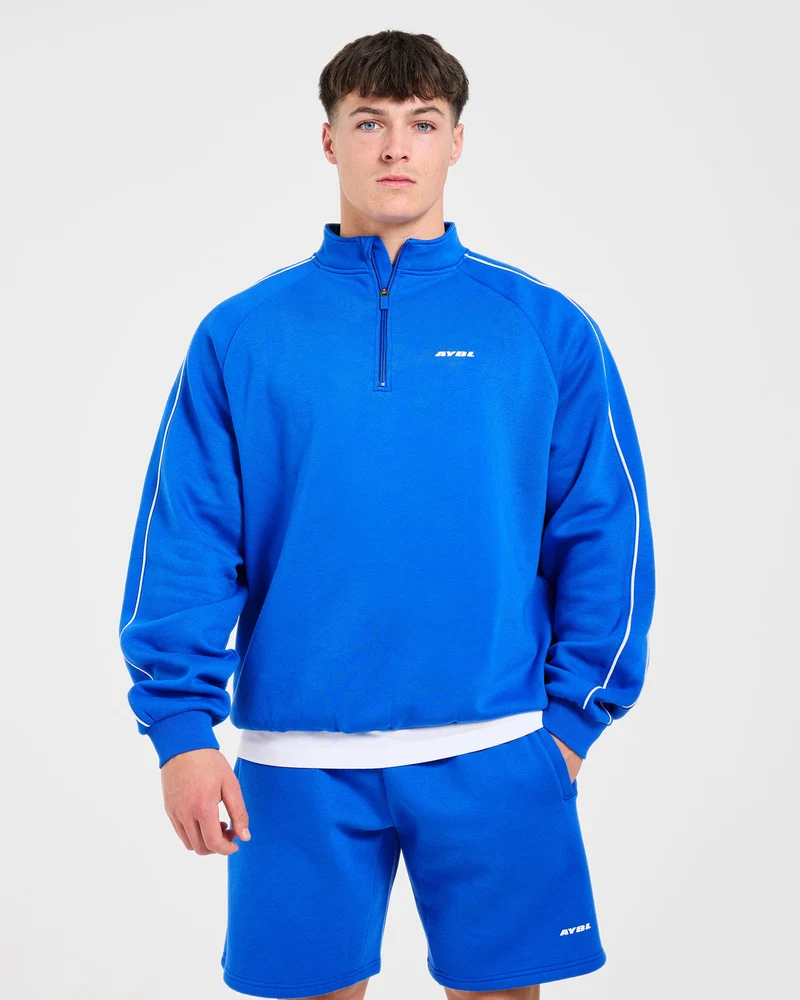 Restore Oversized 1/4 Zip Pullover - Cobalt