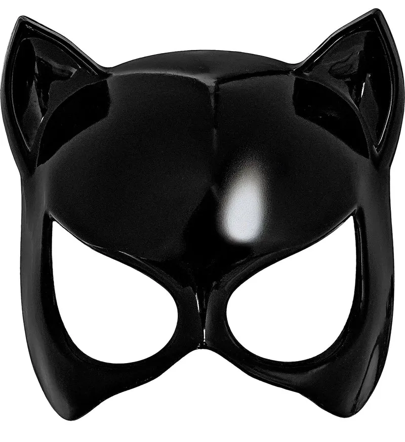 Oogmasker kat zwart met spitse oren voor dames