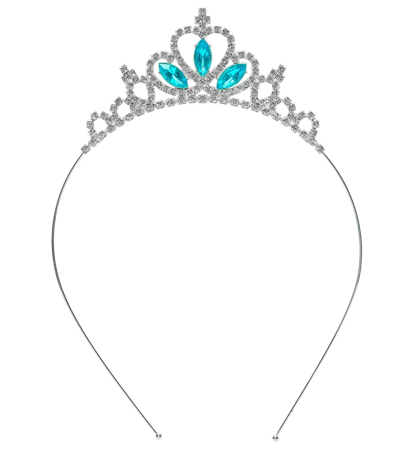Tiara strass met blauwe edelstenen zilver dames en meisjes