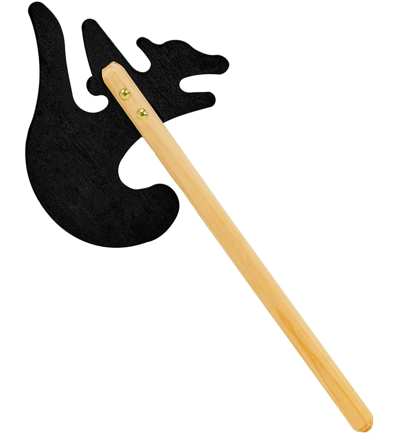 Strijdbijl hout 49 cm zwart viking voor jongens