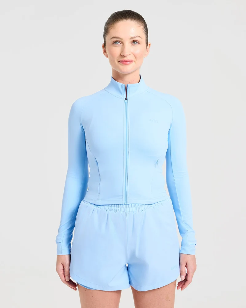 Run Zip Jacket - Spring Blauw