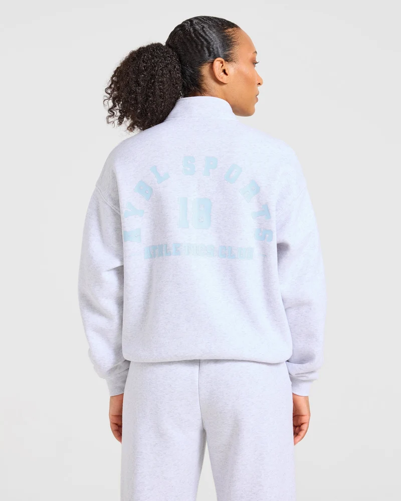 AYBL Sports 18 Oversized 1/4 Zip Pullover - Heather Grijs
