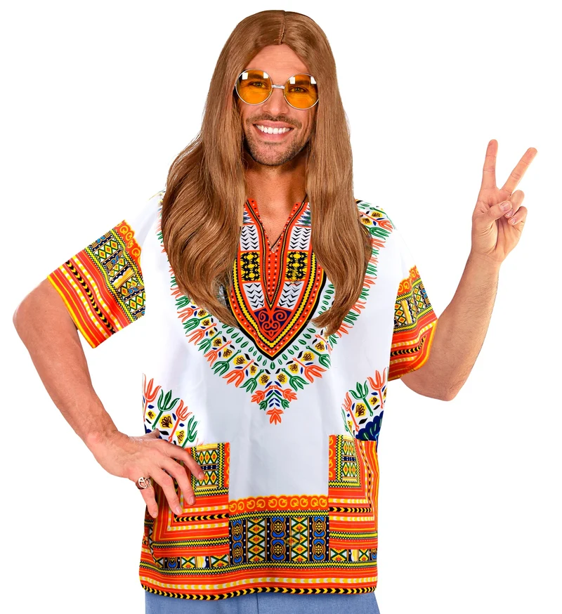 Dashiki shirt Jimmy wit oranje