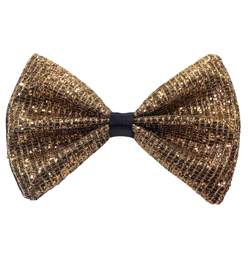 Vlinderdas glitter Sheldon goud