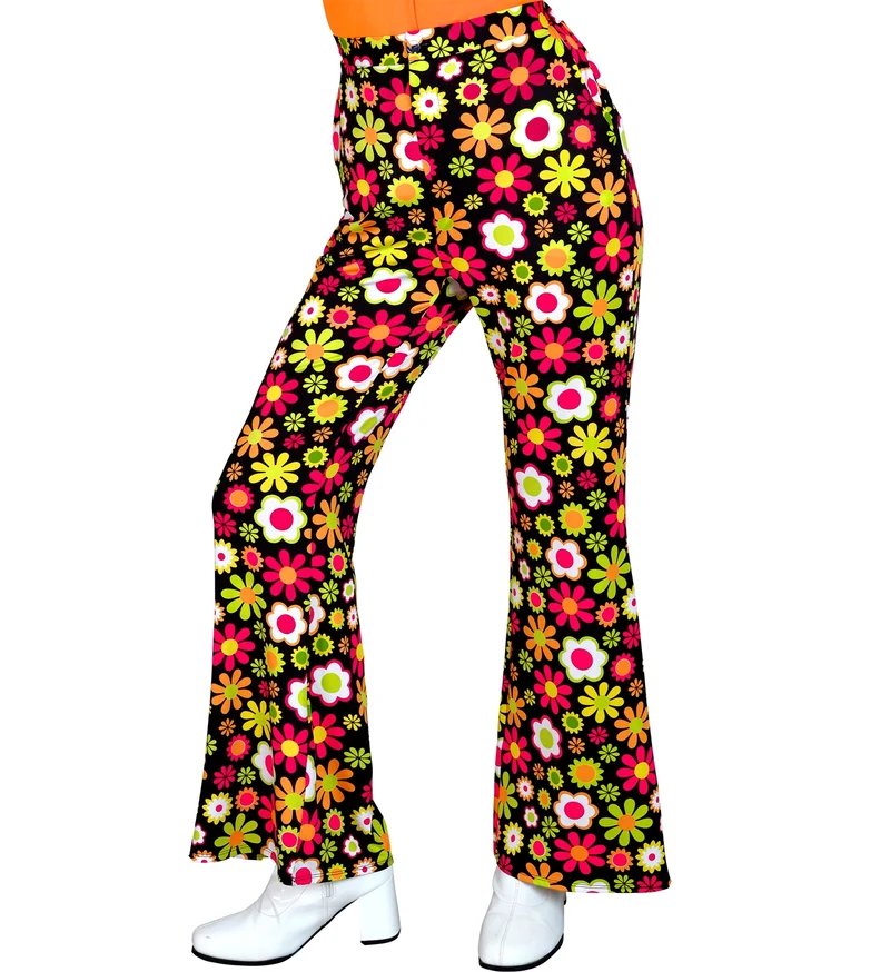 Jaren 70 broek flowers dames