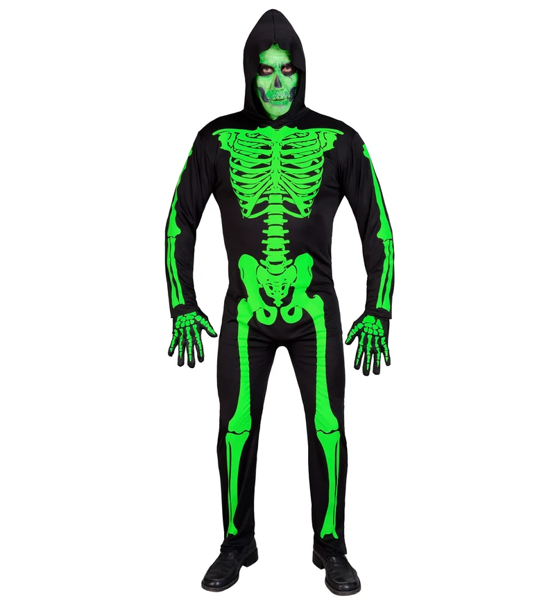 Skelet kostuum volwassenen groen