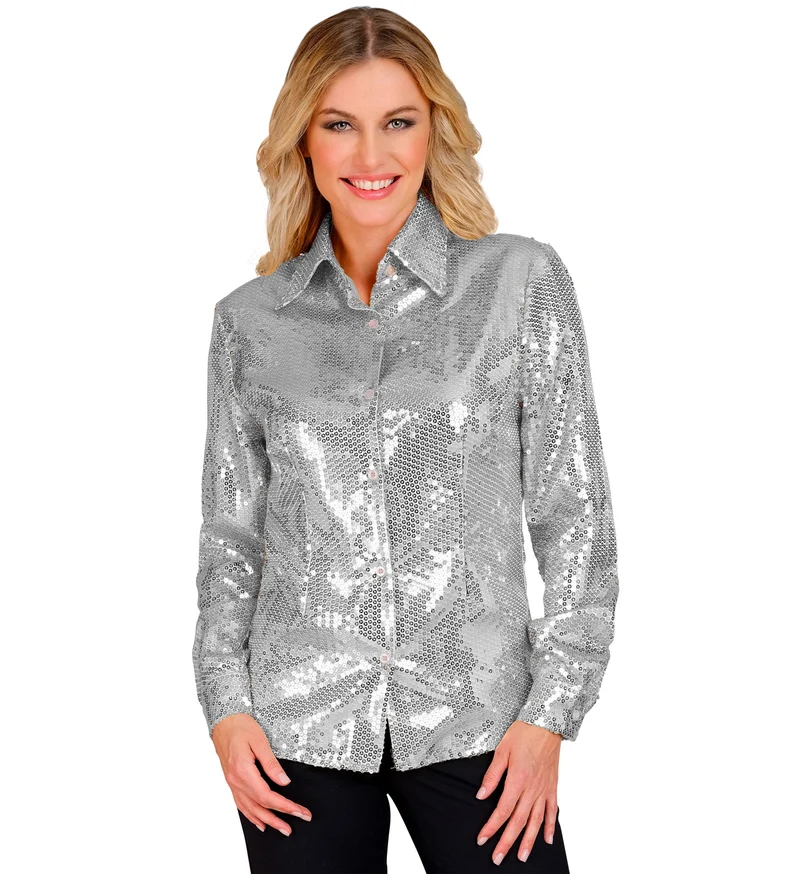 Paillettenshirt dames Aike zilver