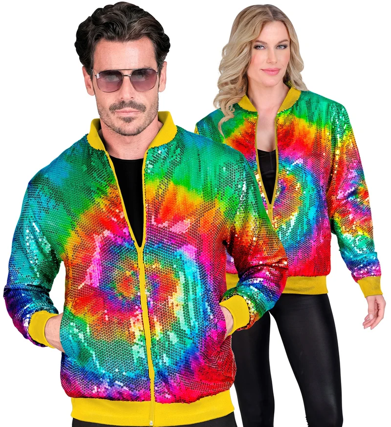 Bomberjas pailletten Hippie tie dye