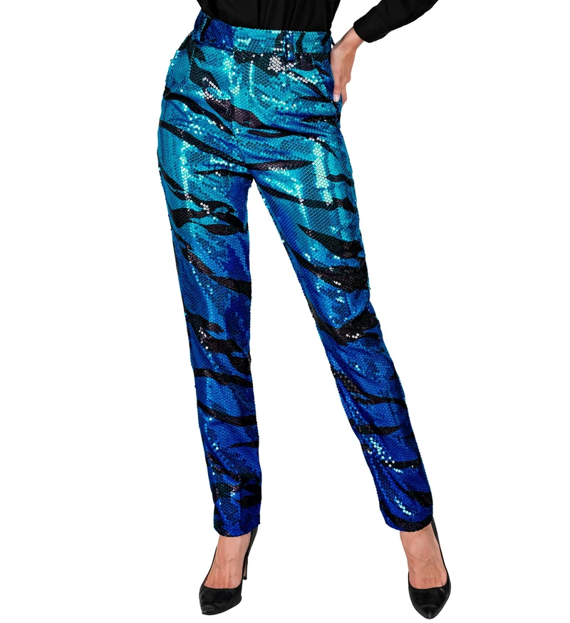 Paillettenbroek Mara blauwe golven