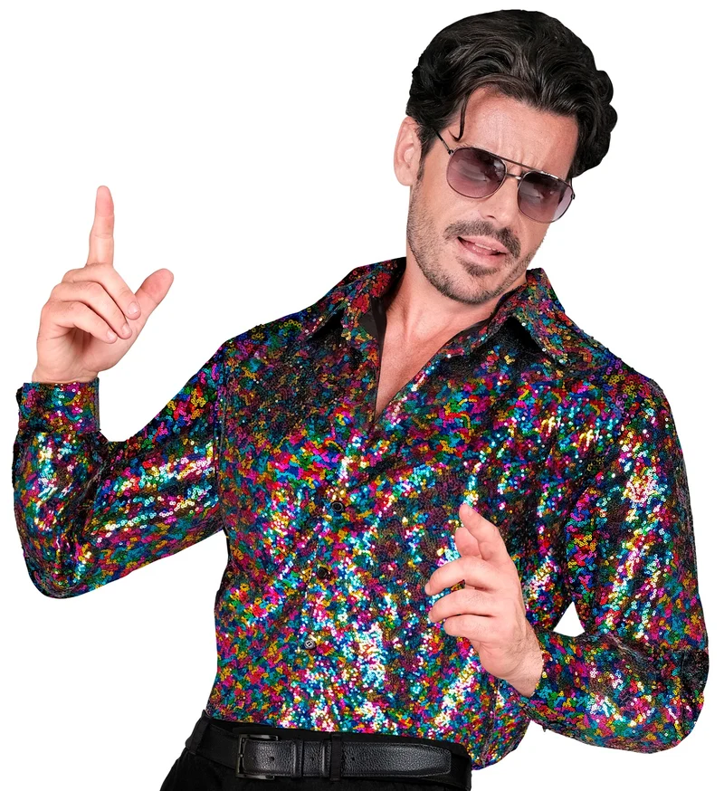 Paillettenshirt heren Marco meerkleurig