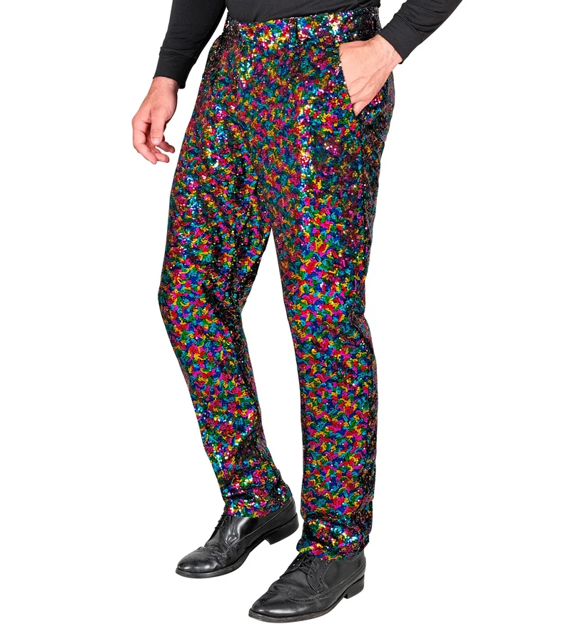 Paillettenbroek heren meerkleurig