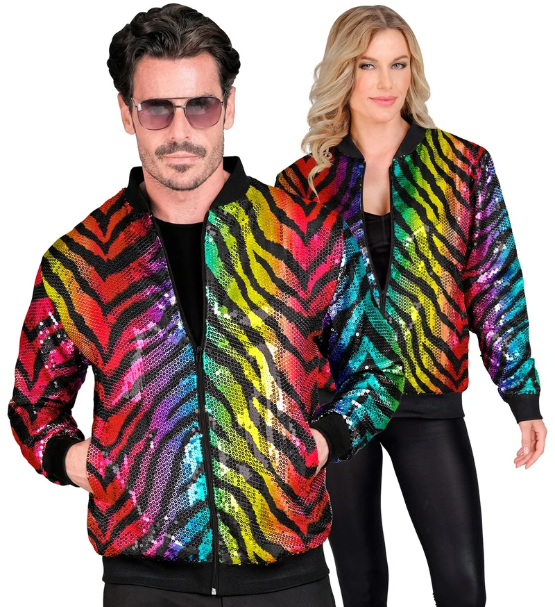 Bomberjack regenboog pailletten