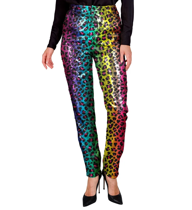 Paillettenbroek Mara regenboog luipaard