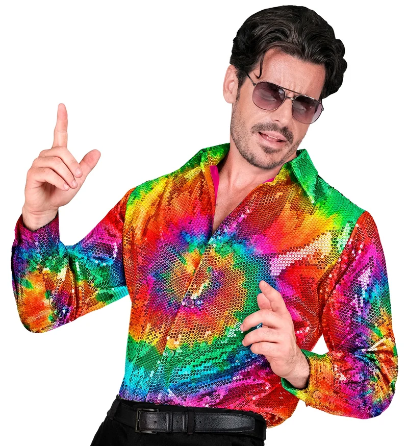 Hippie paillettenshirt Tie Dye