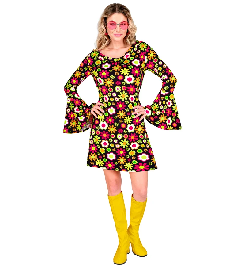 70s jurk flowers