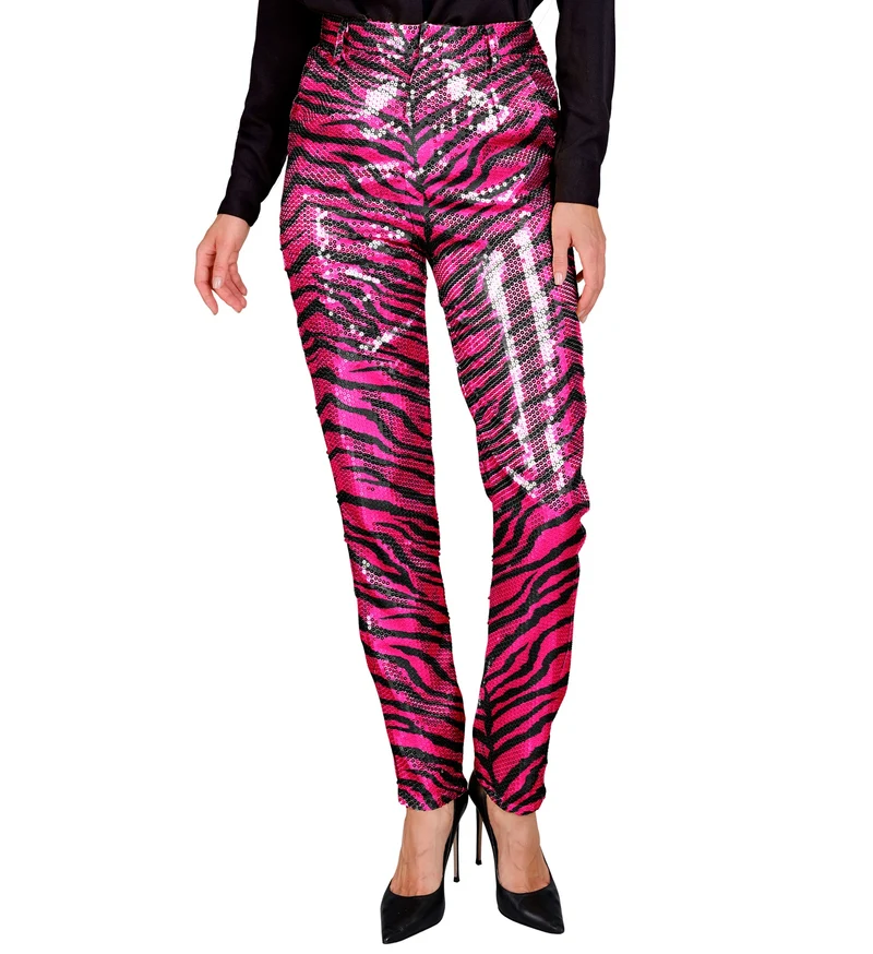 Paillettenbroek Mara zebra pink