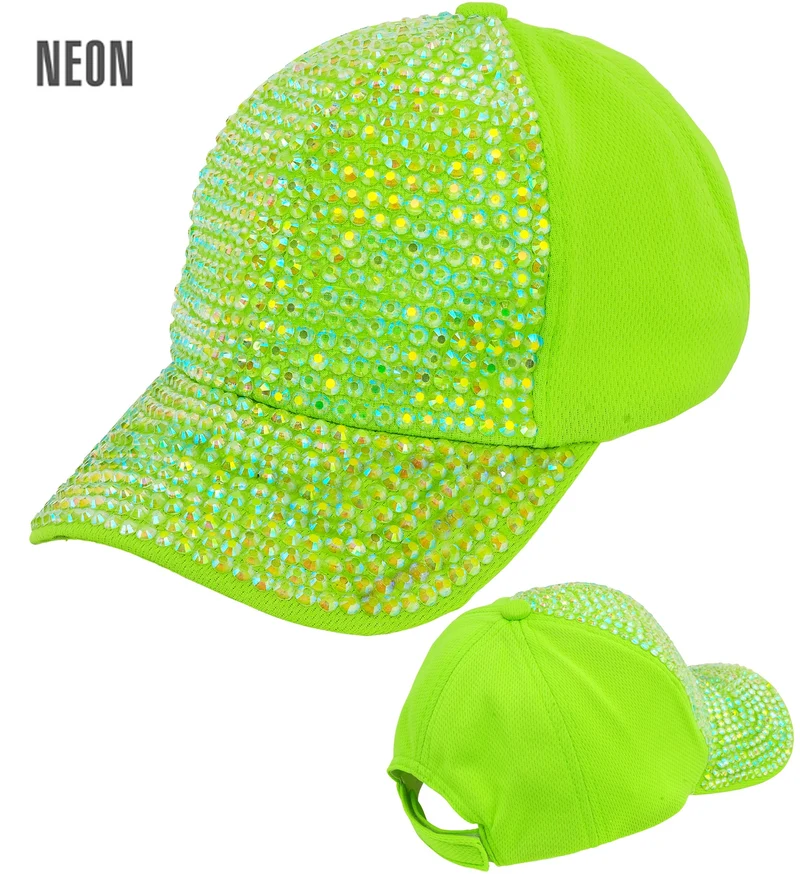 Pet neon groen met strass dames en heren