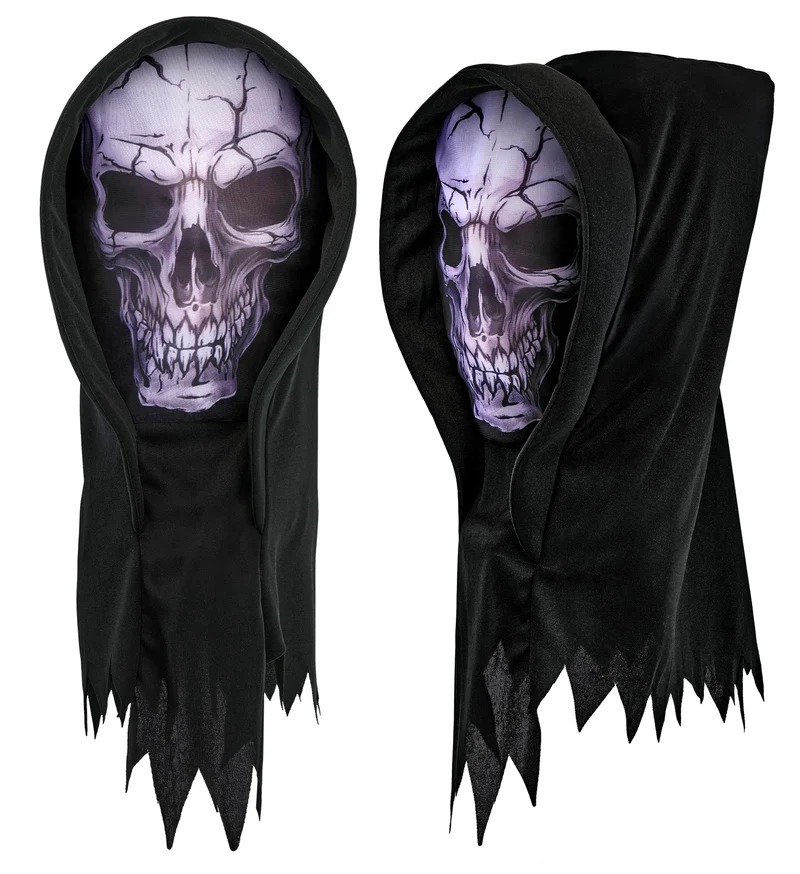 Schedelmasker met zwarte capuchon voor heren Widmann
