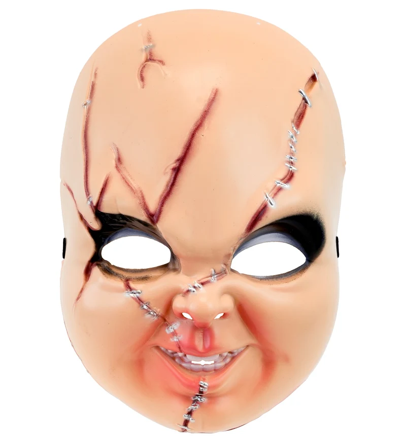 Horrorpop masker met littekens en hechtingen, hard kunststof