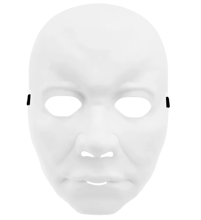 Wit gezichtsmasker blanco hard pvc voor heren