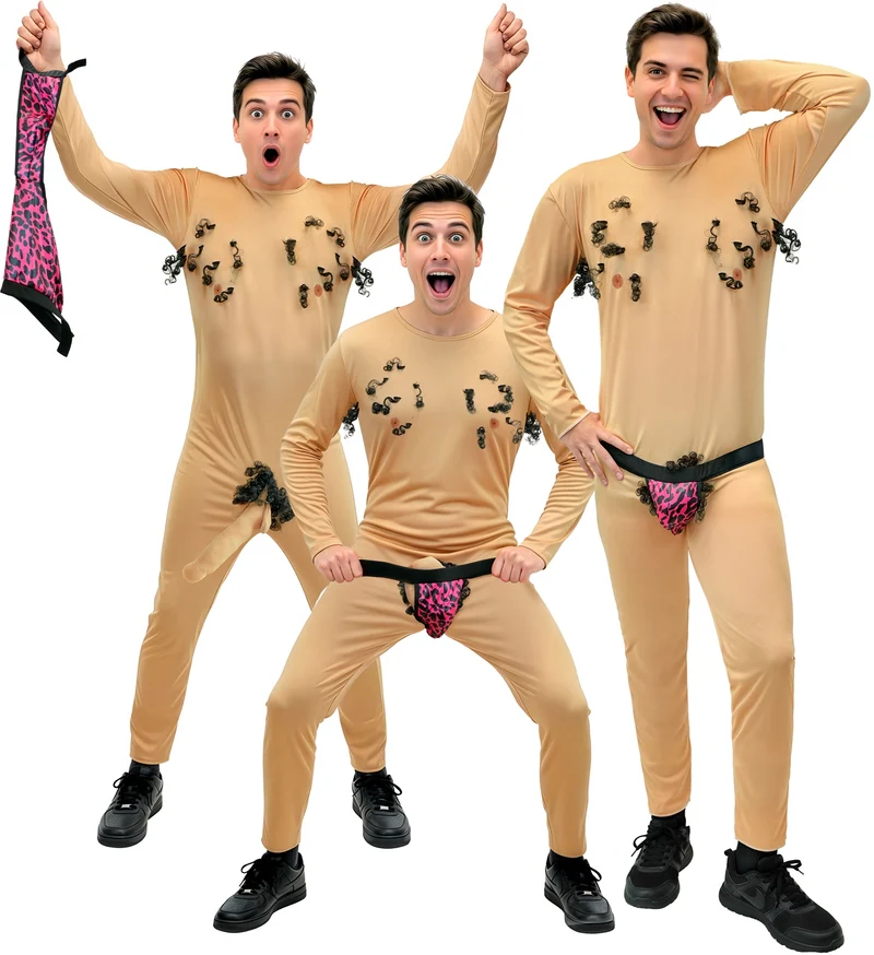 Gemene stripper jumpsuit met underpants heren