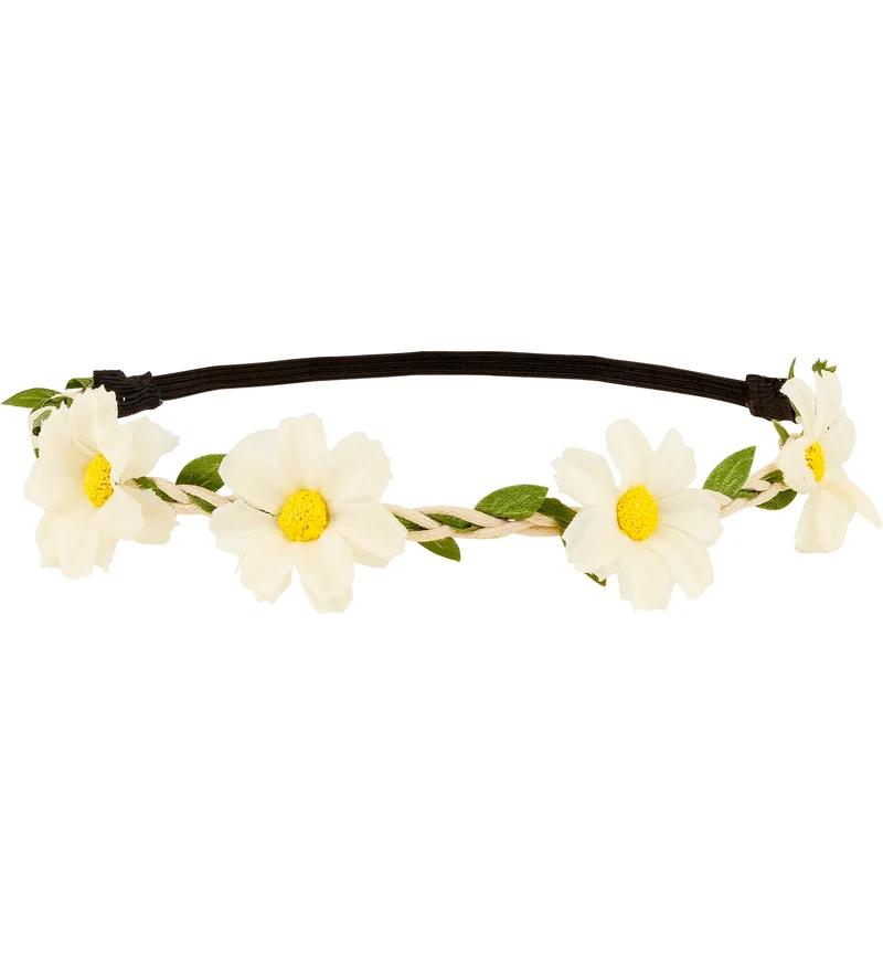 Haarband bloemen wit hippie dames en heren