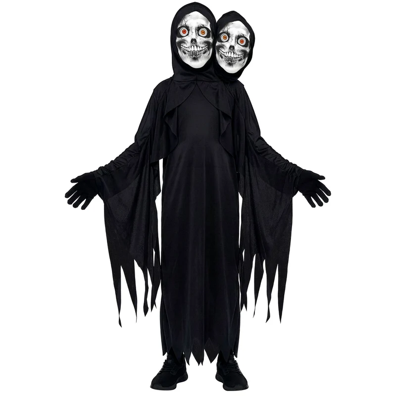 Tweekoppig magere hein gewaad jongens met 2 maskers