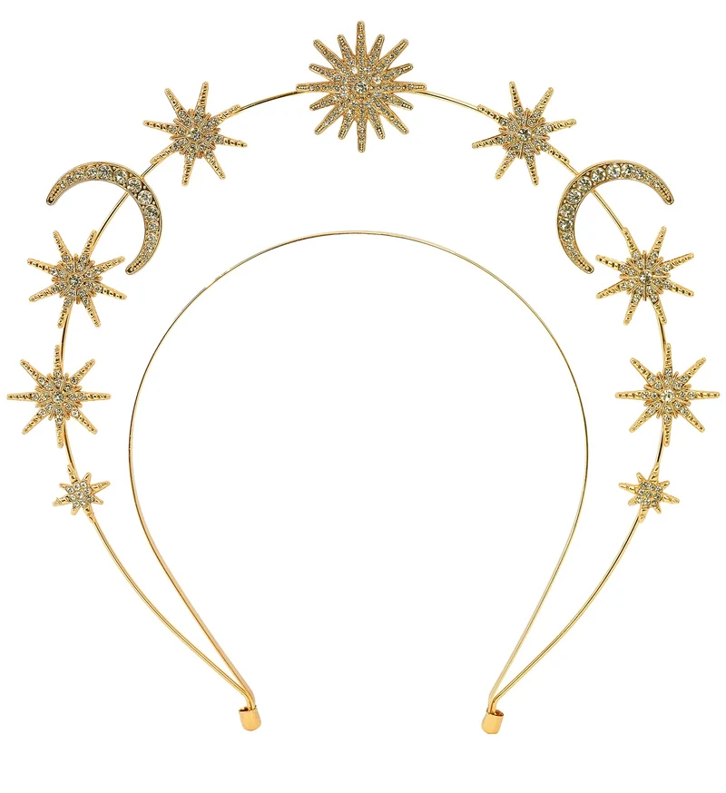 Tiara mystiek goud met sterren en maantjes dames