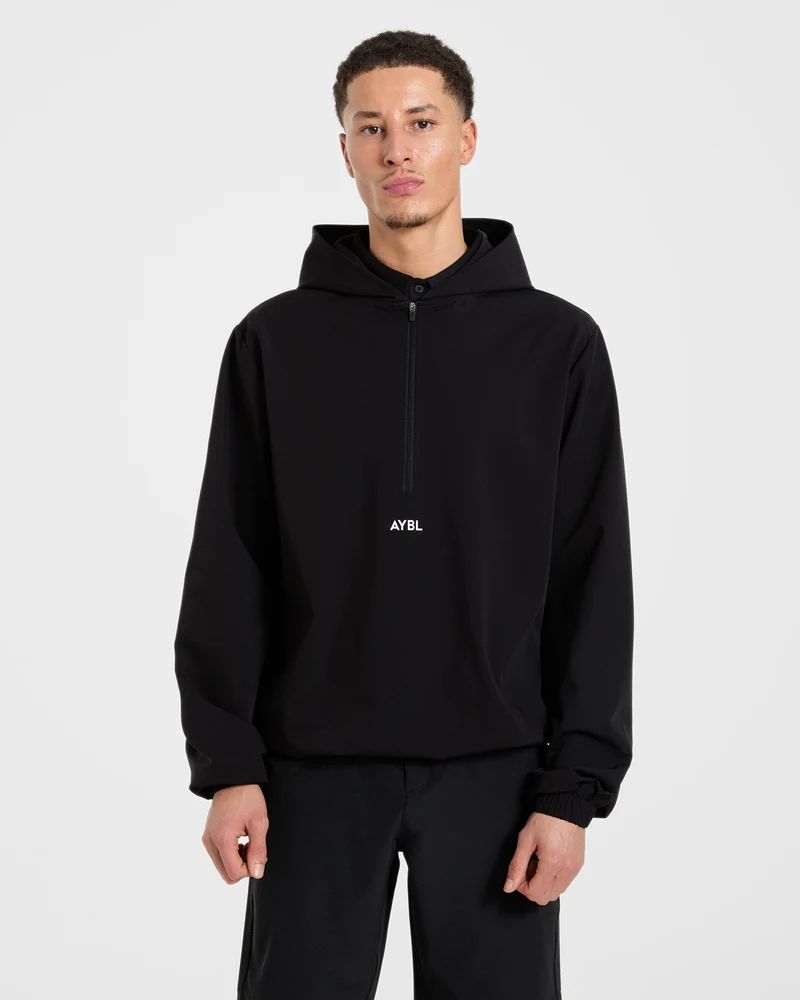 Precision 1/4 Zip Wind Pullover - Schwarz
