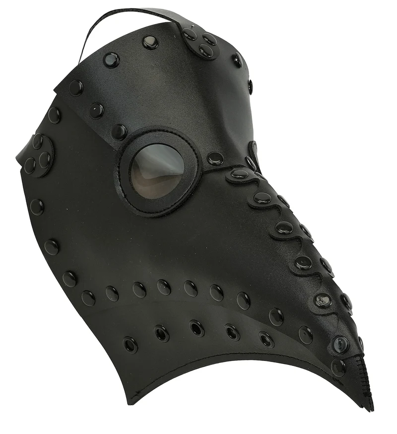 Pestdokter masker zwart met studs dames en heren