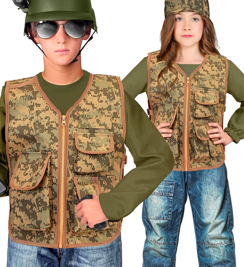 Camouflage tactisch gilet kind | soldaat vest jongens en meisjes