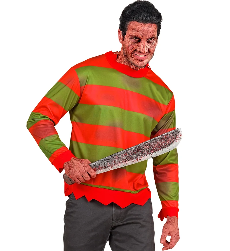 Fright night shirt heren rood-groen gestreept