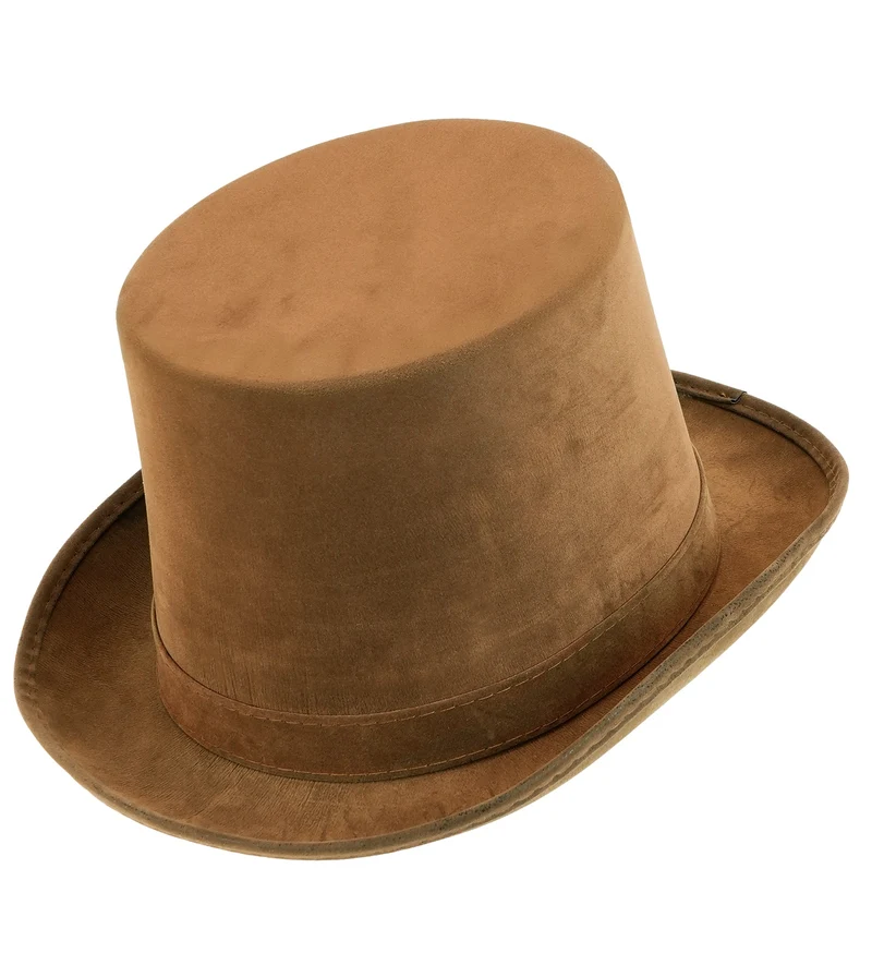 Hoge hoed vintage suede bruin dames en heren