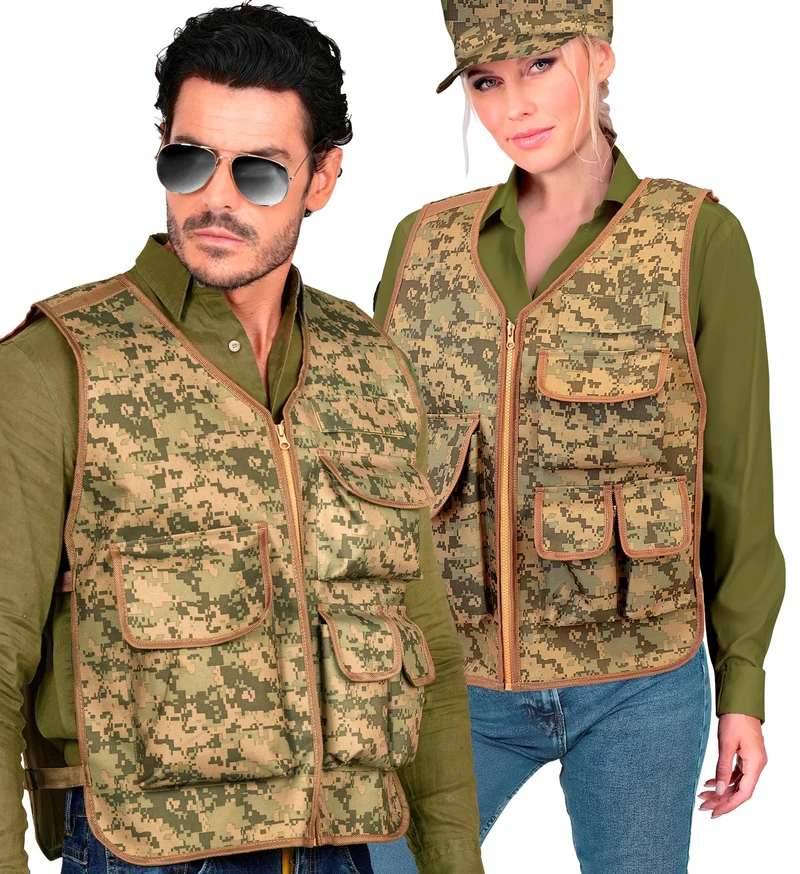 Camouflage tactisch gilet met zakken dames en heren