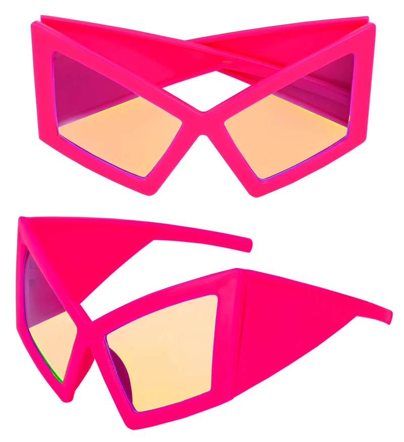 Bril oversized neon roze met spiegelglazen dames en heren