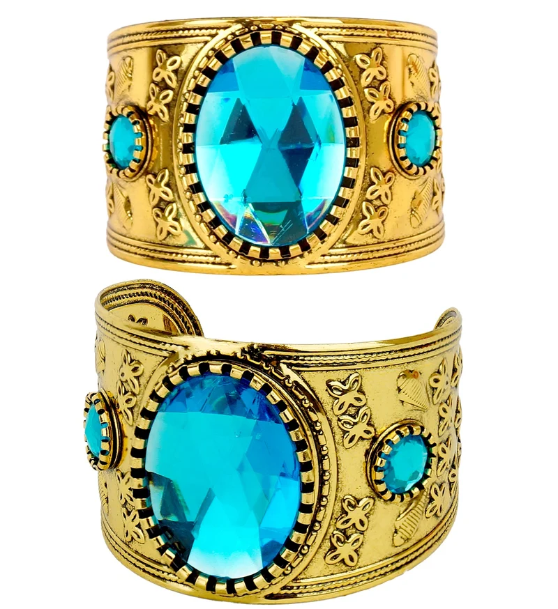 Armband goud met topaas steen dames brede manchet