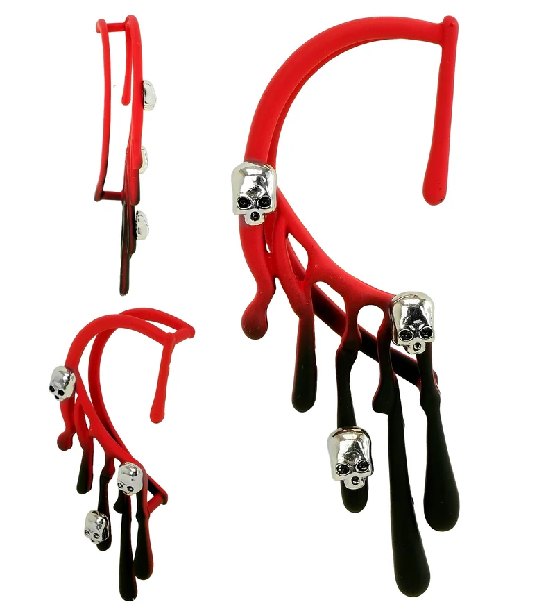 Oorcuff bloed en schedels rood zwart voor dames