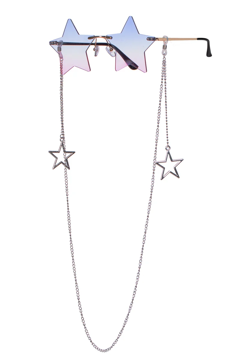 Bril Festival Stars met ketting