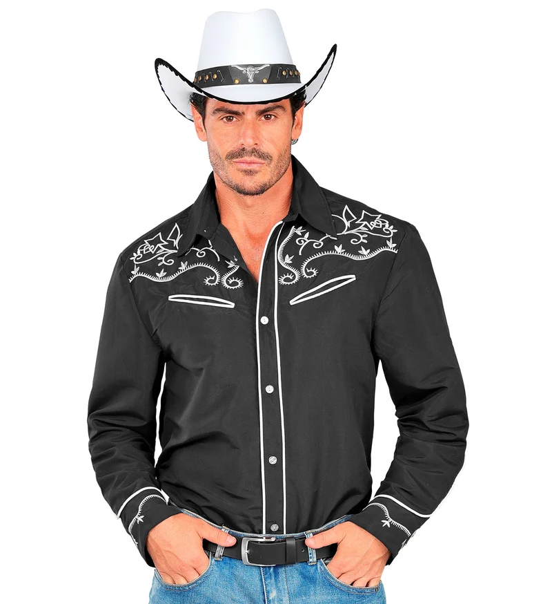 Western cowboy shirt zwart Ringo