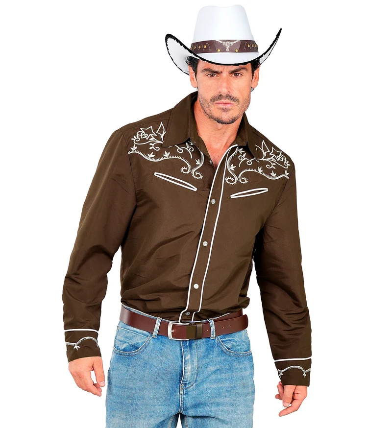 Western cowboy shirt bruin Ringo