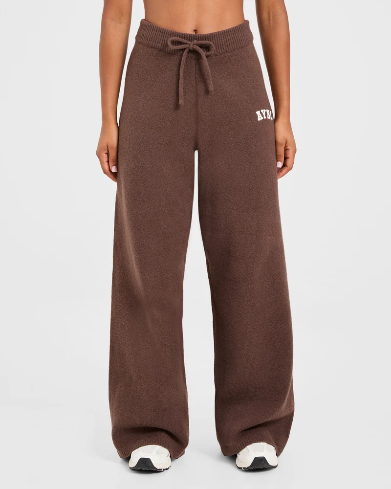 Varsity Oversized Knitted Joggers - Bruin