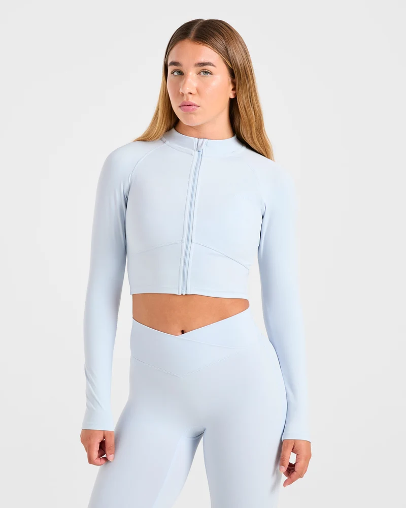 Sculpt Wrap Zip Up Jacket - Iced Blauw
