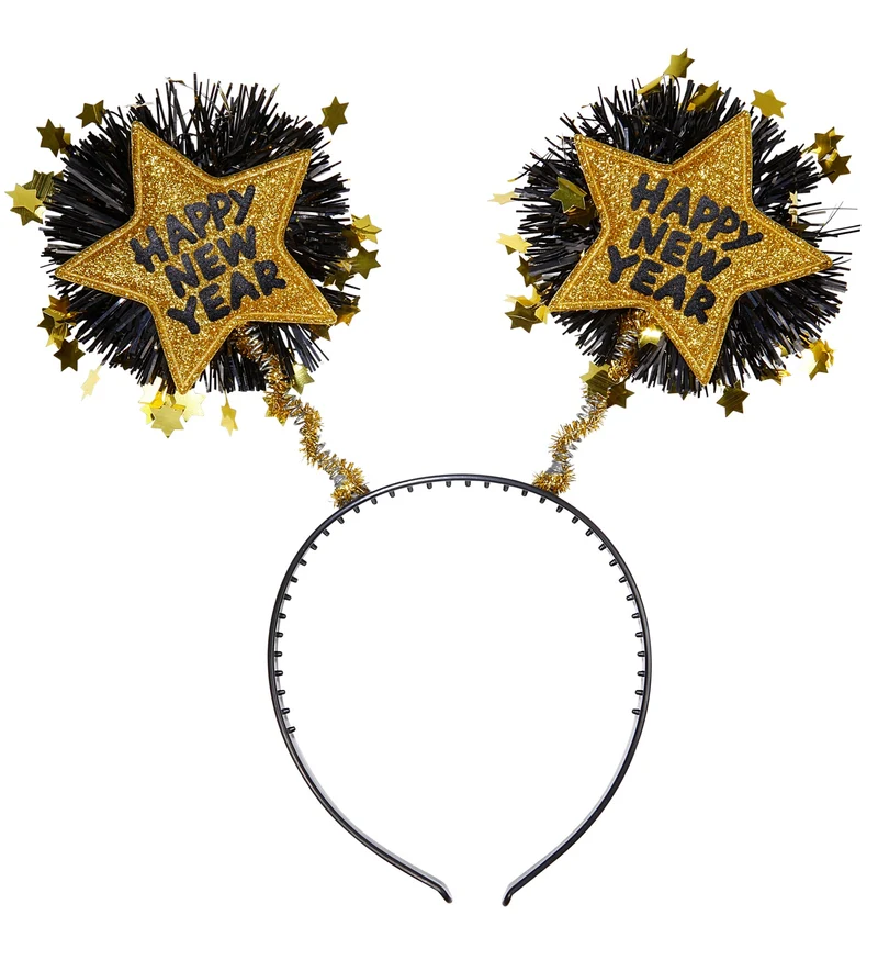 Hoofdband Happy New Year goud