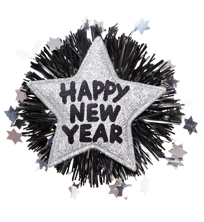 Broche Happy New Year zilver