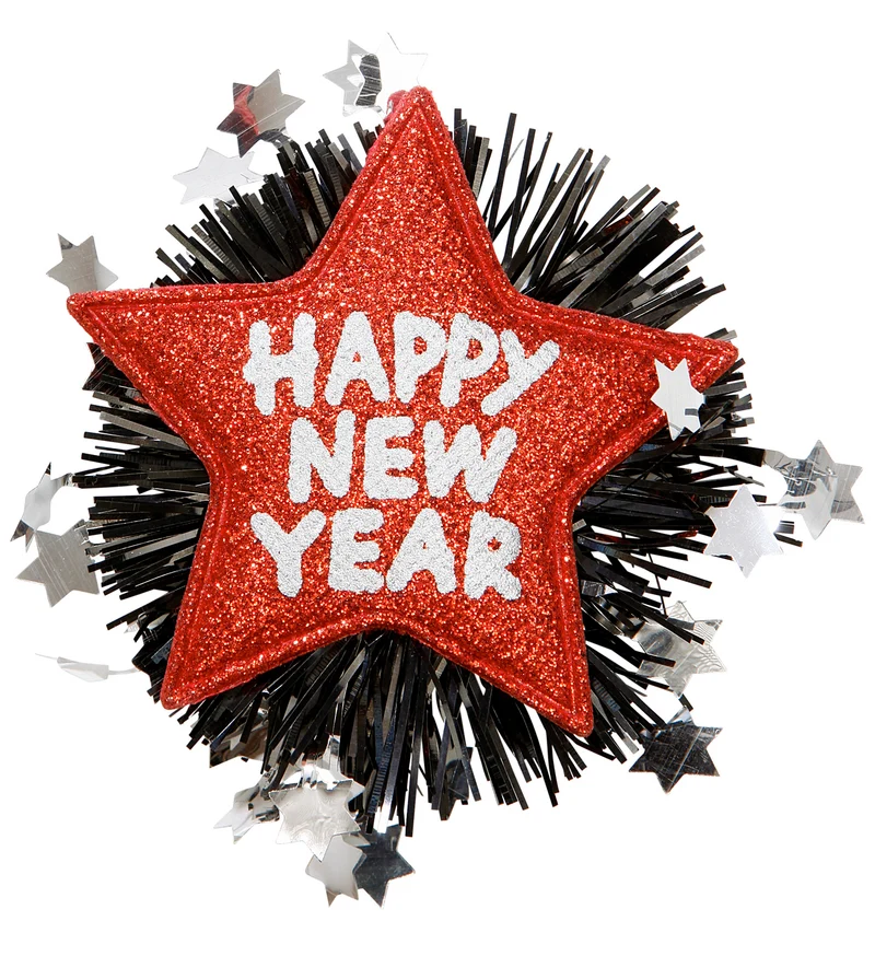 Broche Happy New Year rood